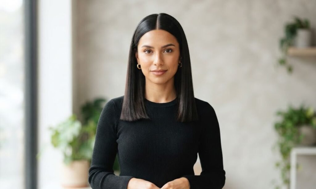 Blunt Cut Middle Part