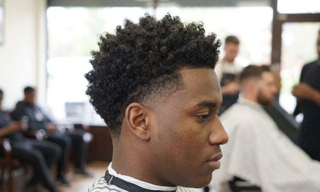Burst Fade Curly Hair