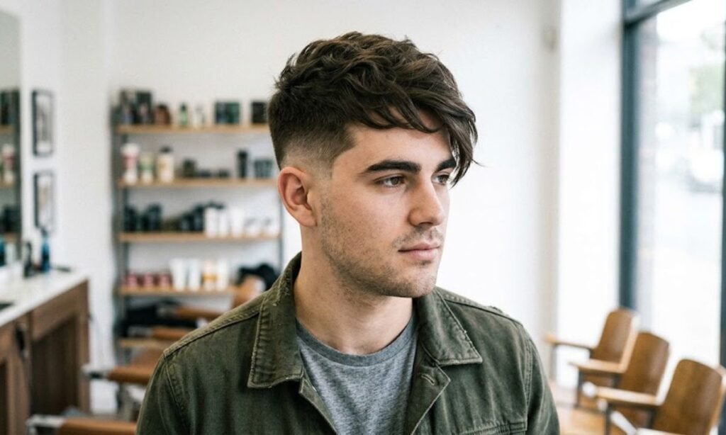 Burst Fade Side Swept Fringe
