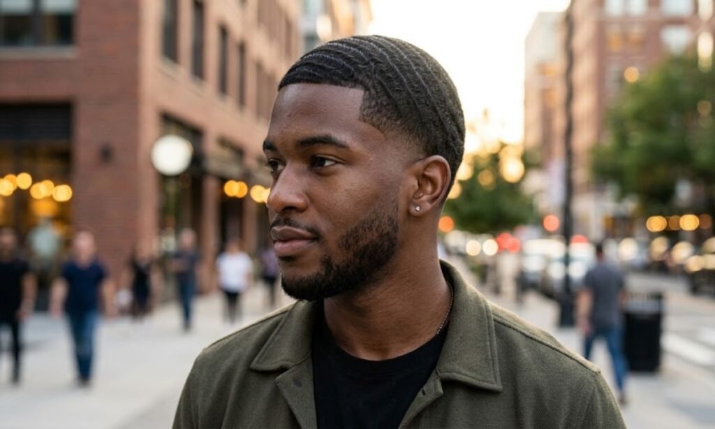Burst Fade Wavy Hair