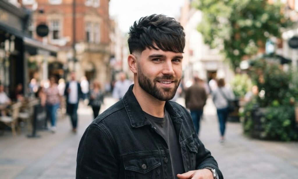 Drop Fade with Fringe for Square Face Shape