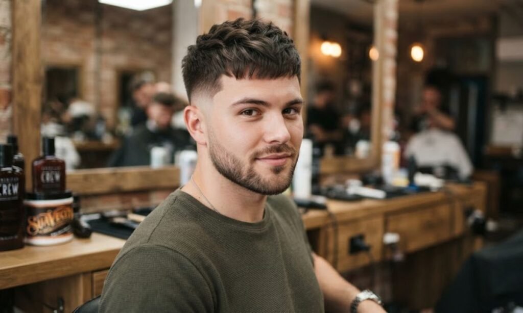 French Crop with Low Taper for Round Face Shape