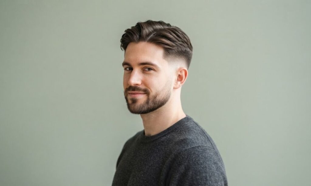 Low Fade Middle Part