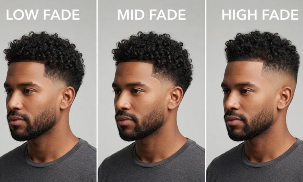 Low Fade vs Mid Fade vs High Fade for Curly Hair