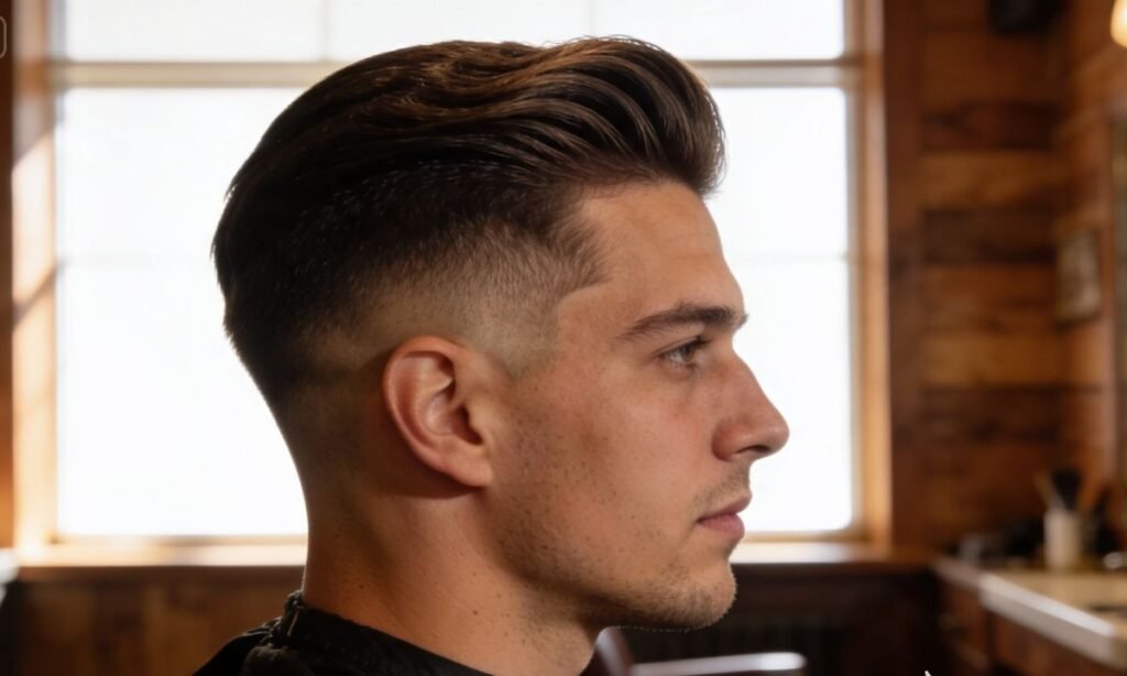 Mid Fade Comb Over