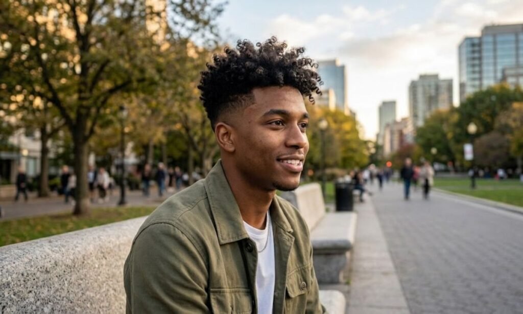Mid Fade Curly Top