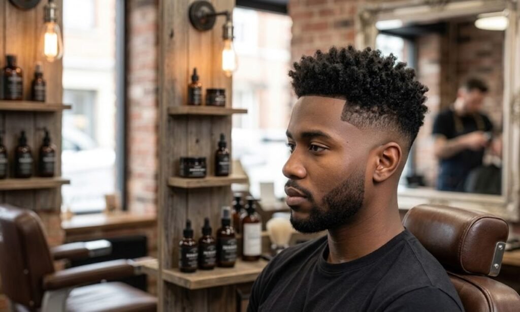 Mid Fade with Curly Hair