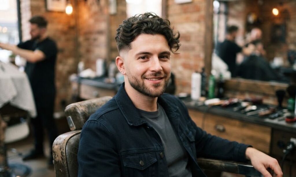 Mid Fade with Wavy Hair