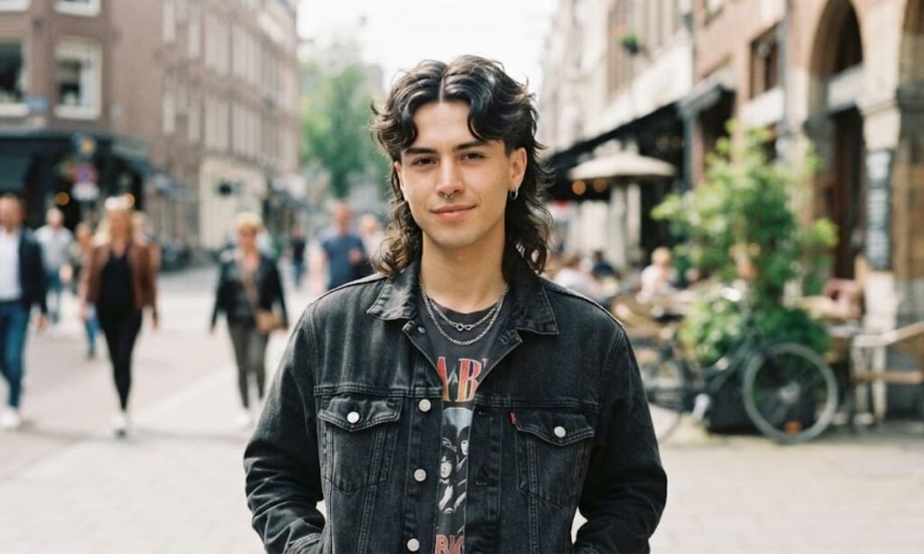 Middle Part Mullet