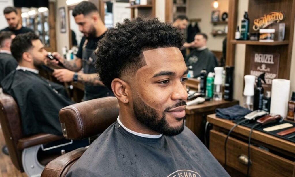 Temple Fade with Line-Up