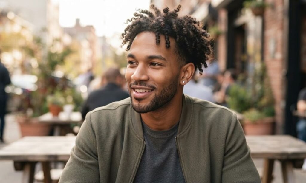 Triangle Face + Curly Coyly Hair (Black Men)