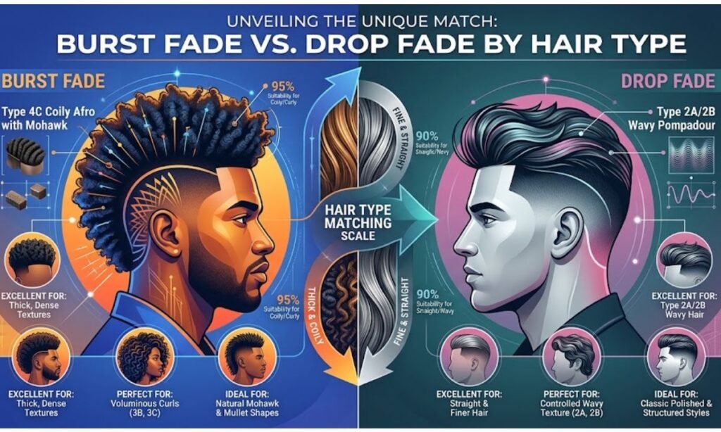 Which Hair Types Suit Burst Fade and Drop Fade