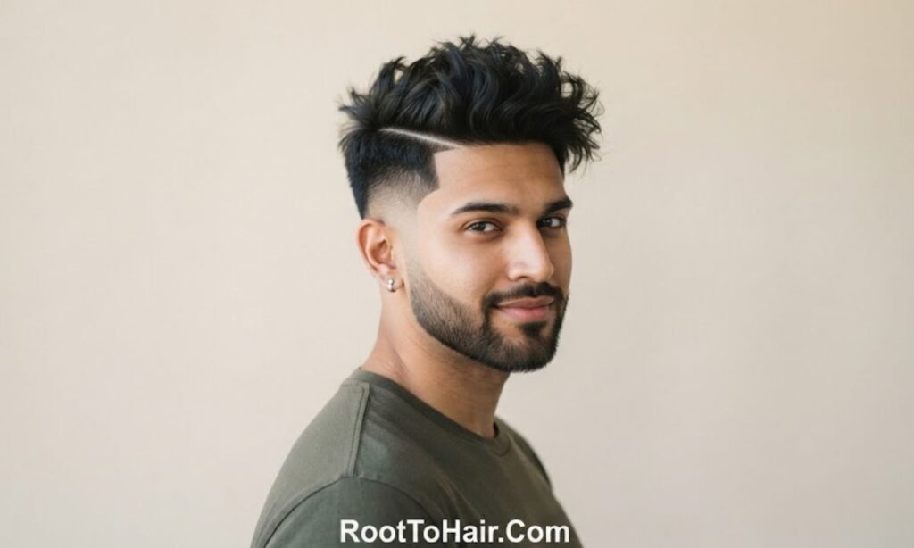 Blowout Low Taper Fade with Hard Part