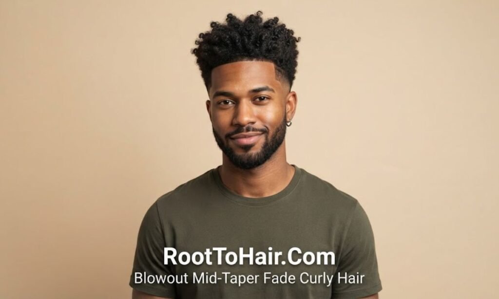 Blowout Mid-Taper Fade Curly Hair