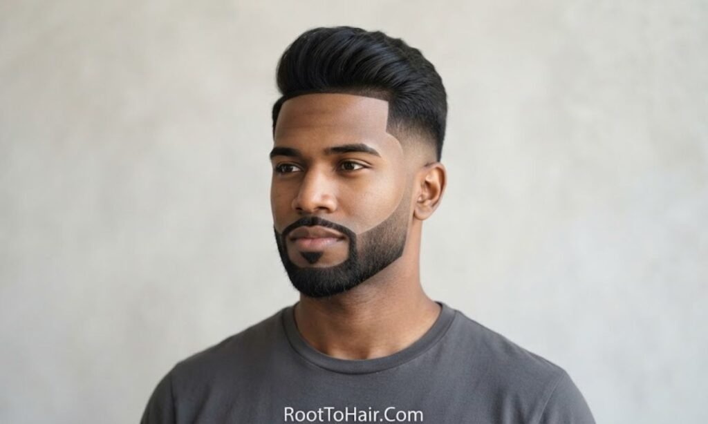 Blowout Taper with Beard Lineup