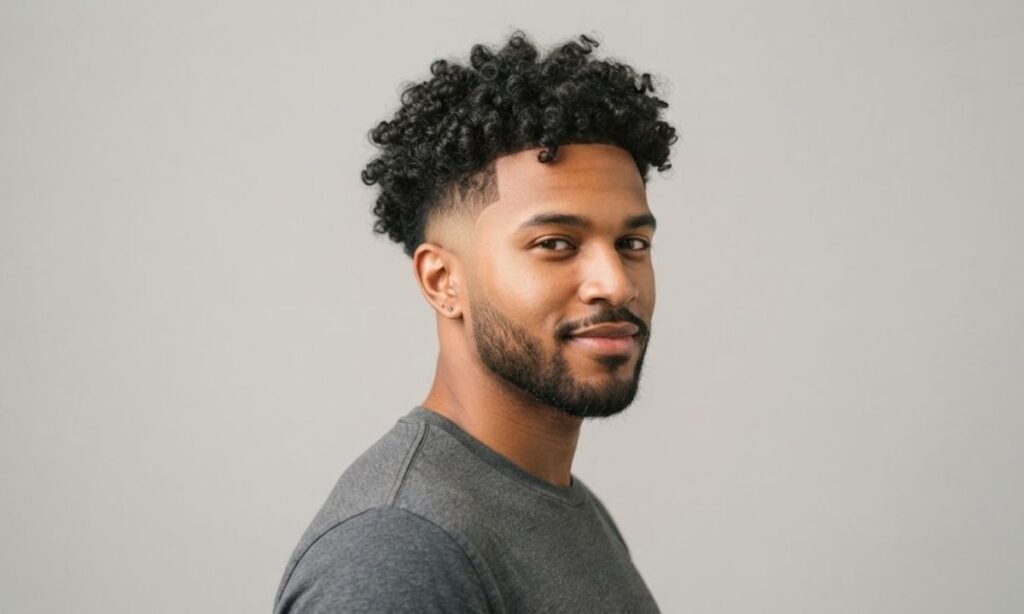 Curly Hair with Low Fade
