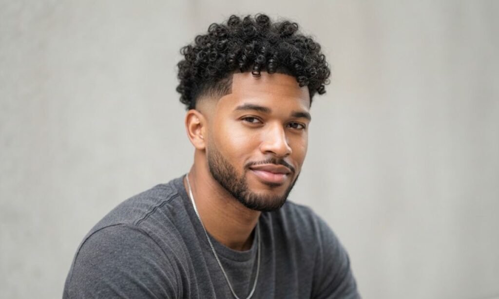 Curly Hair with Taper Fade