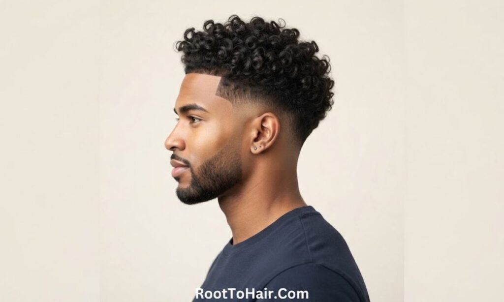 Disconnected Mid Taper with Curly Top