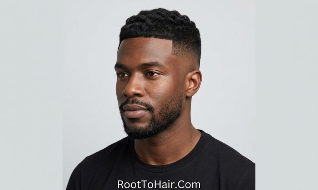 French Crop with Mid Taper Fade Black Men
