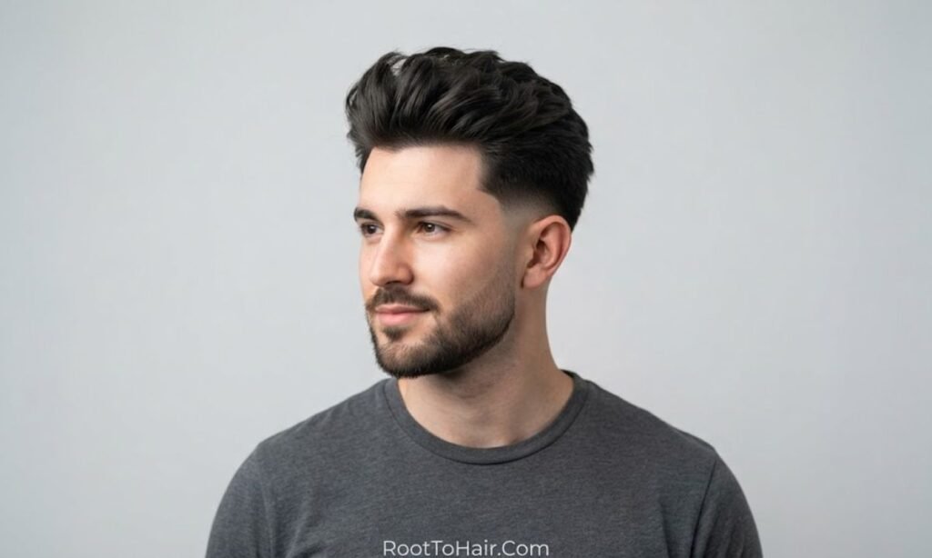 High-Volume Blowout Low Taper Fade