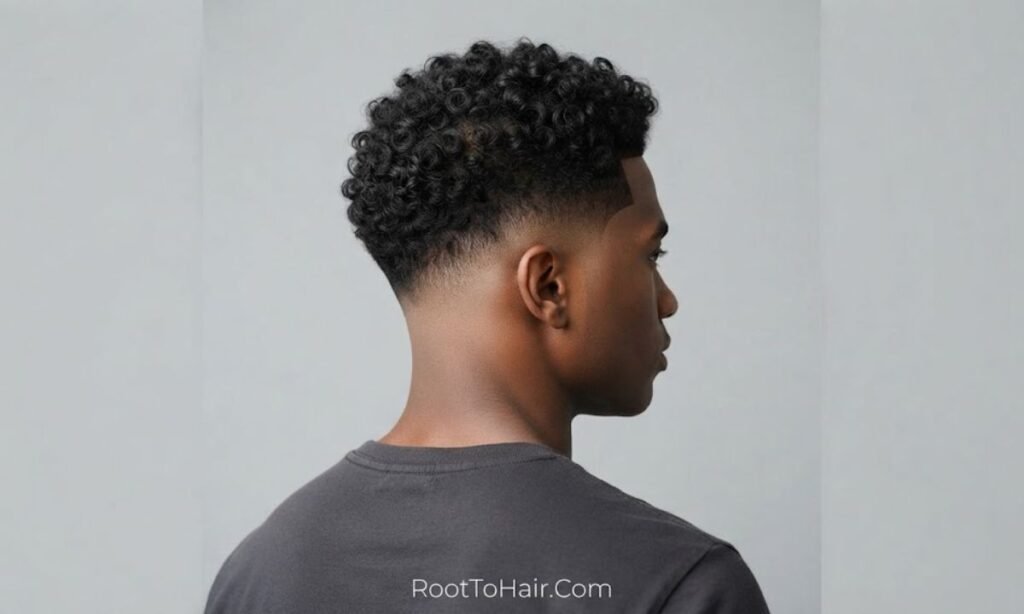 Low Skin Taper Fade with Curly Top