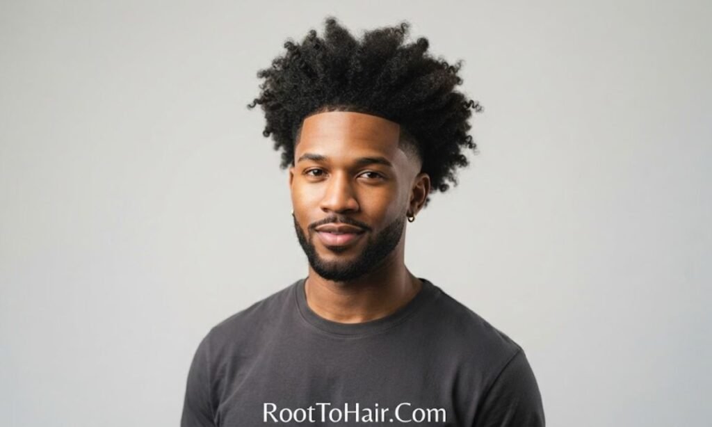 Low Taper Fade with Afro Blowout (Stretched)