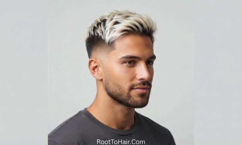 Low Taper Fade with Colored Tips