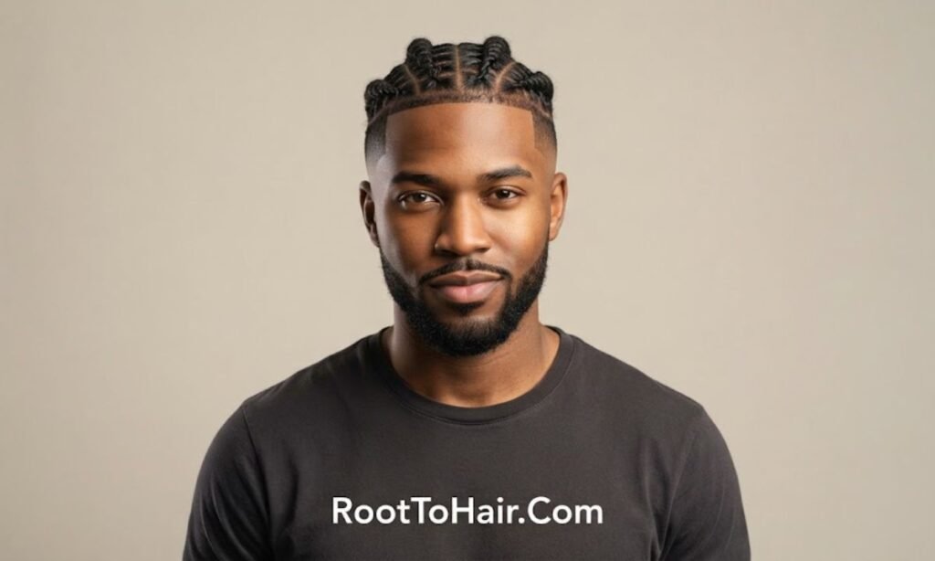 Low Taper Fade with Flat Twist