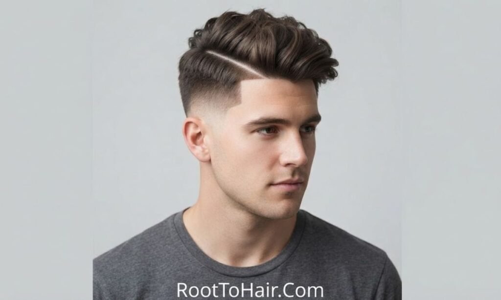 Low Taper Fade with Hard Part