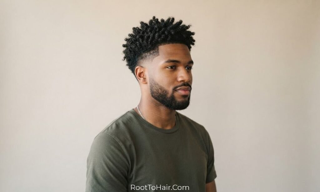 Low Taper Fade with Tight Coils