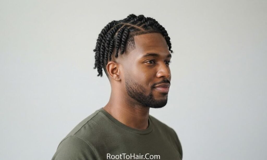 Low Taper Fade with Twist-Out