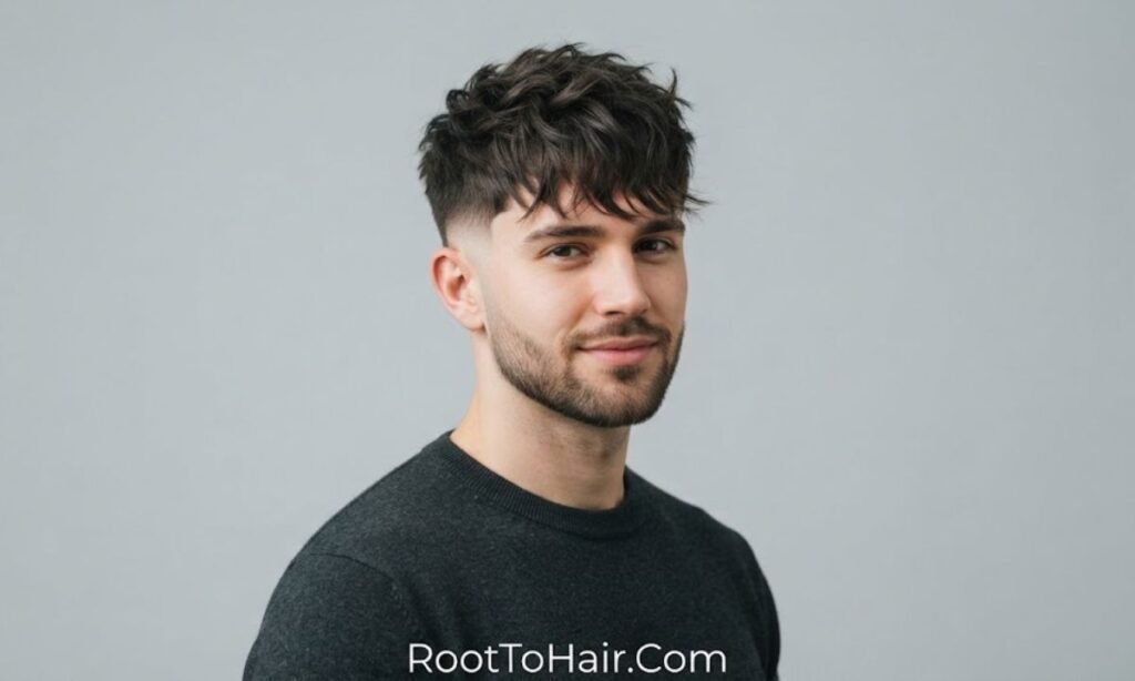 Messy Fringe Low Taper Fade