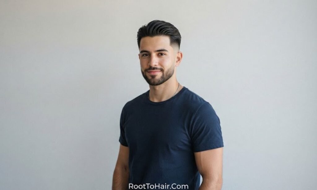 Mid Taper Fade Straight Hair