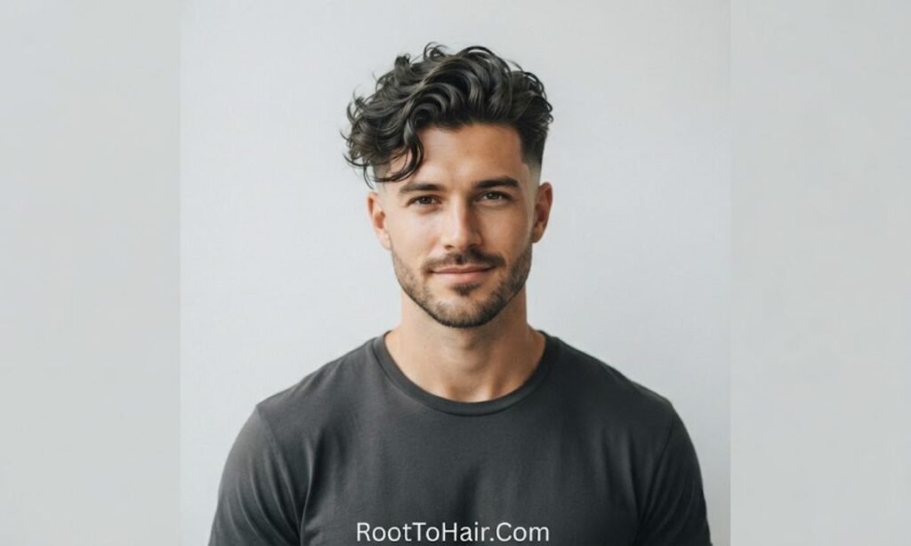 Mid Taper Fade Wavy Hair