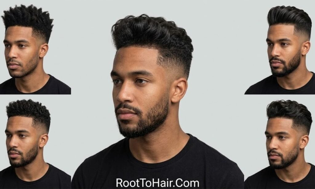 Quaffs with Mid Taper Fade Black Men