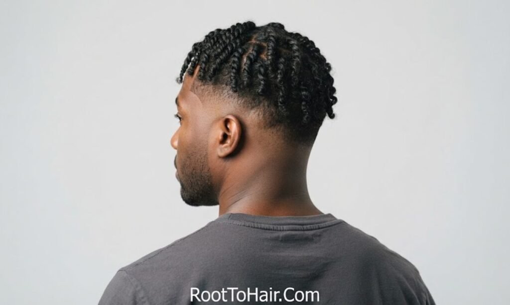 Twisted Curls with Mid Fade