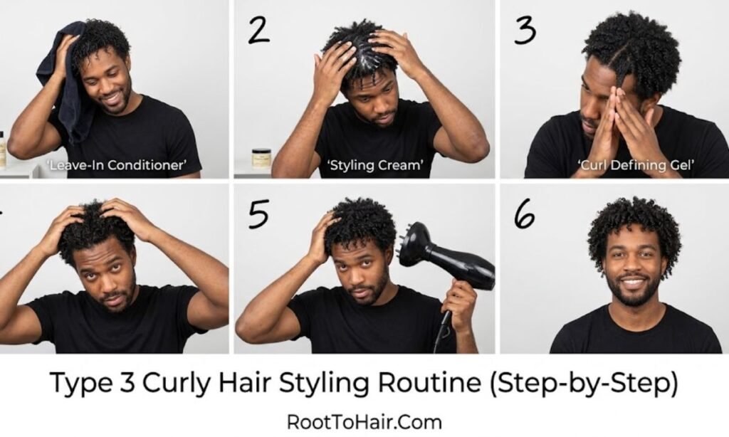 Type 3 Curly Hair Styling Routine (Step-by-Step)